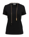 Elisabetta Franchi Woman T-shirt Black Size 10 Cotton