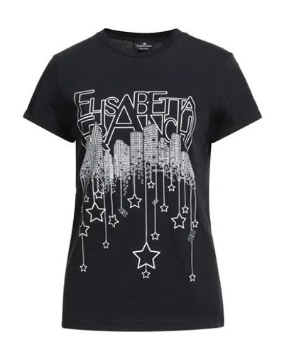 Elisabetta Franchi Woman T-shirt Black Size 6 Cotton