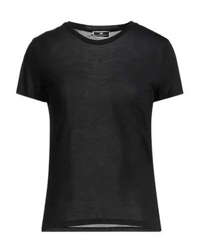 Elisabetta Franchi Woman T-shirt Black Size 6 Modal