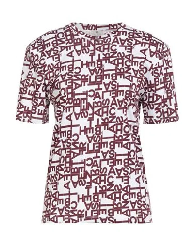 Elisabetta Franchi Woman T-shirt Burgundy Size 4 Cotton In Red