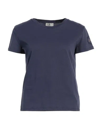 Elisabetta Franchi Woman T-shirt Navy Size 12 Cotton