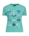 Elisabetta Franchi Woman T-shirt Turquoise Size 8 Cotton