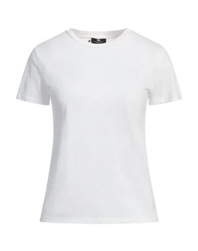 ELISABETTA FRANCHI ELISABETTA FRANCHI WOMAN T-SHIRT WHITE SIZE 6 COTTON
