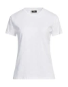 Elisabetta Franchi White Logo Tee Round Neck Tone On In White