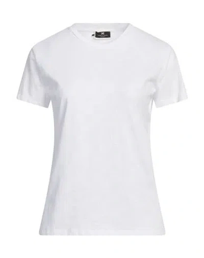 ELISABETTA FRANCHI ELISABETTA FRANCHI WOMAN T-SHIRT WHITE SIZE 6 COTTON