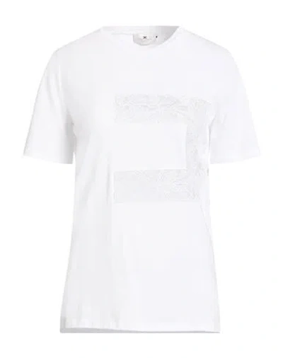 Elisabetta Franchi Woman T-shirt White Size 8 Cotton
