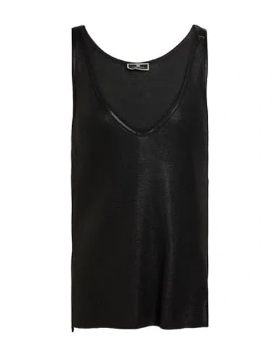Elisabetta Franchi Woman Tank Top Black Size 10 Viscose