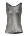 Elisabetta Franchi Woman Tank Top Lead Size 10 Viscose In Grey