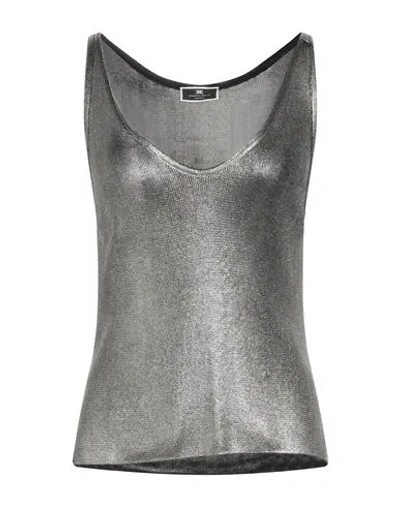 Elisabetta Franchi Woman Tank Top Lead Size 10 Viscose In Grey