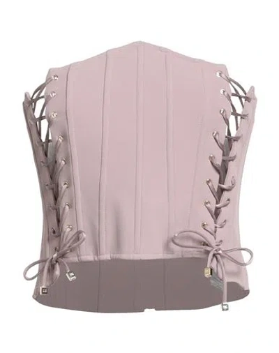 Elisabetta Franchi Woman Top Antique Rose Size 4 Polyester, Elastane In Neutral