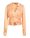 Elisabetta Franchi Woman Shirt Apricot Size 8 Silk In Orange