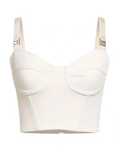 Elisabetta Franchi Woman Top Beige Size 4 Polyester, Elastane, Polyamide In Sand