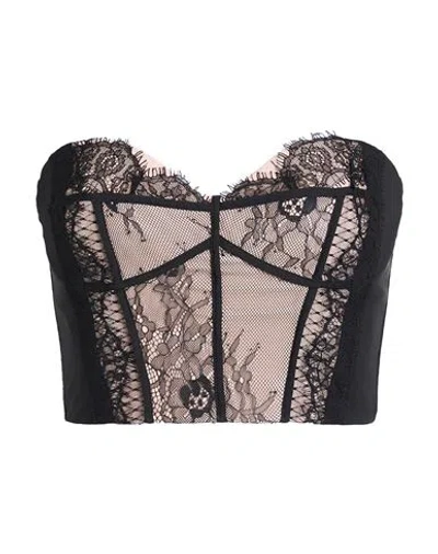 Elisabetta Franchi Woman Top Black Size 10 Polyamide, Elastane, Polyester In Black