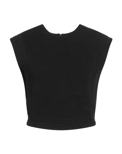 Elisabetta Franchi Woman Top Black Size 10 Viscose, Polypropylene, Polyester