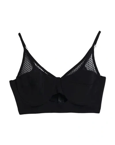 Elisabetta Franchi Woman Top Black Size 12 Polyamide, Elastane