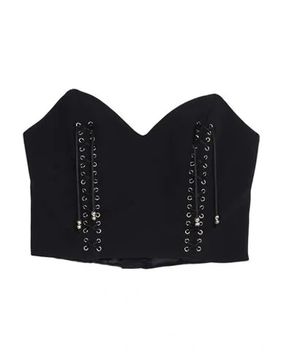 Elisabetta Franchi Woman Top Black Size 12 Polyester, Elastane