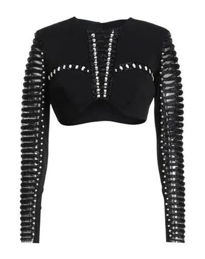 Elisabetta Franchi Woman Top Black Size 4 Viscose, Elastane