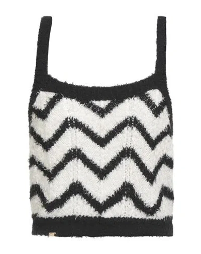 Elisabetta Franchi Woman Top Black Size 6 Cotton, Polyester In Multi