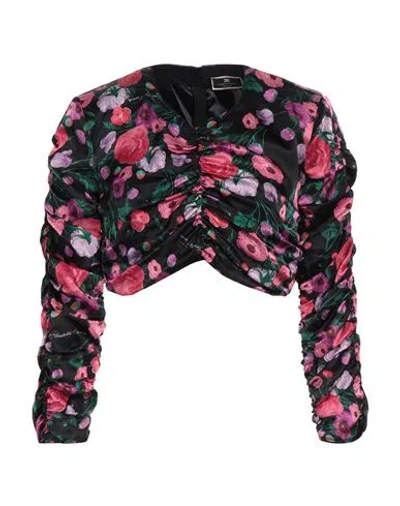 Elisabetta Franchi Woman Top Black Size 6 Silk