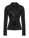 Elisabetta Franchi Woman Top Black Size 8 Cotton, Elastane