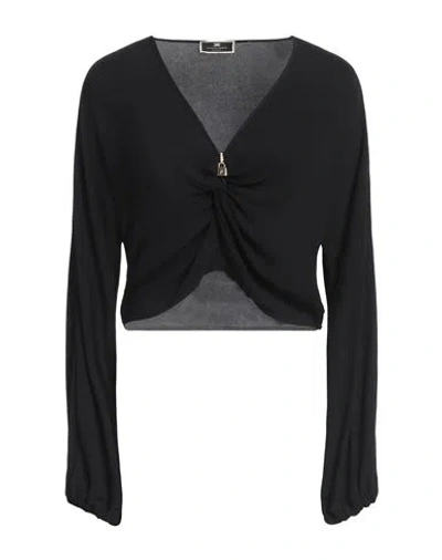 Elisabetta Franchi Woman Top Black Size 8 Viscose In Black