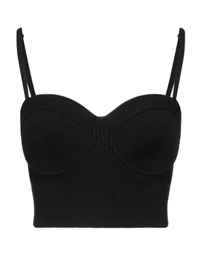 Elisabetta Franchi Woman Top Black Size 8 Viscose, Polyester, Polyamide In Black