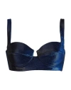 Elisabetta Franchi Woman Top Blue Size 6 Cotton, Metallic Fiber, Elastane