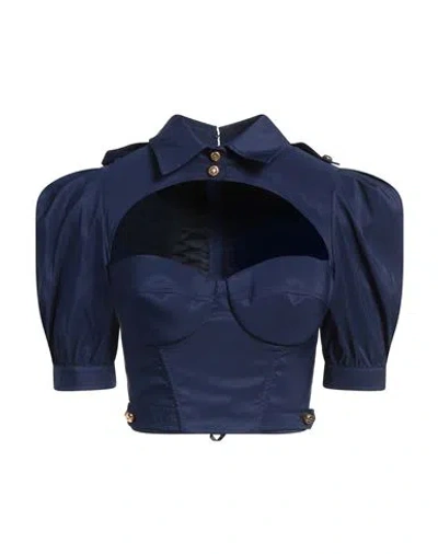 Elisabetta Franchi Woman Top Blue Size 6 Polyester