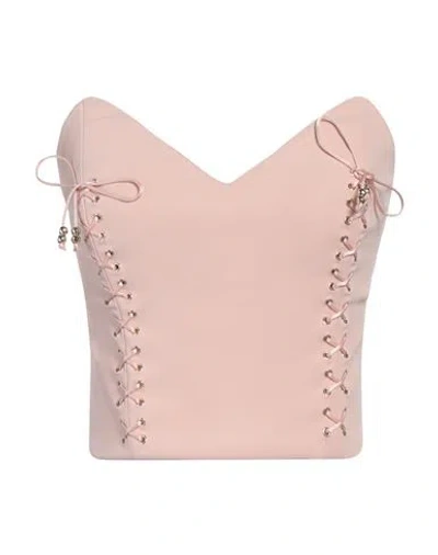 Elisabetta Franchi Woman Top Blush Size 10 Polyester, Elastane In Pink