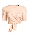 Elisabetta Franchi Woman Top Blush Size 2 Cotton, Elastane In Neutral