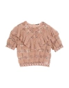 Elisabetta Franchi Woman Top Blush Size 4 Polyamide, Plastic, Glass In Pink
