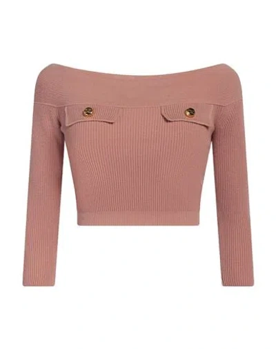 Elisabetta Franchi Woman Top Blush Size 8 Viscose, Acrylic, Polyester In Pink