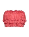 Elisabetta Franchi Woman Top Coral Size 4 Polyamide, Elastane, Acetate, Polyester, Linen