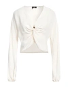 Elisabetta Franchi Cropped Georgette Blouse In White