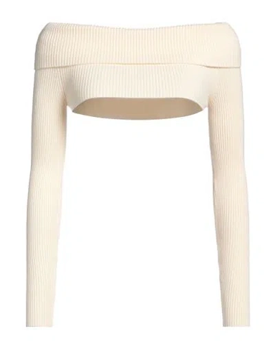 Elisabetta Franchi Woman Top Cream Size 6 Viscose, Polyester In White