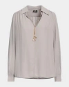 Elisabetta Franchi Woman Top Dove Grey Size 6 Viscose