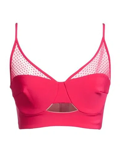 Elisabetta Franchi Woman Top Fuchsia Size 2 Polyamide, Elastane In Pink