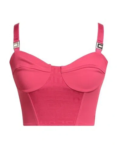 Elisabetta Franchi Woman Top Fuchsia Size 4 Polyester, Elastane, Polyamide In Pink