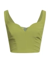 Elisabetta Franchi Woman Top Green Size 6 Polyester, Elastane In Green