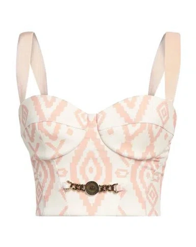 Elisabetta Franchi Woman Top Ivory Size 4 Polyester, Elastane, Polyamide, Polyurethane In White