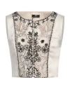 Elisabetta Franchi Woman Top Ivory Size 8 Silk, Polyamide