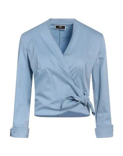 Elisabetta Franchi Woman Top Light Blue Size 4 Polyester, Elastane