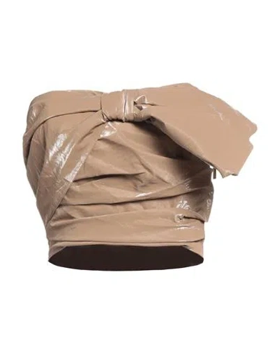 Elisabetta Franchi Woman Top Light Brown Size 4 Viscose, Polyester, Cotton, Metallic Fiber In Beige