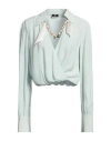 Elisabetta Franchi Woman Top Light Green Size 12 Viscose In Blue