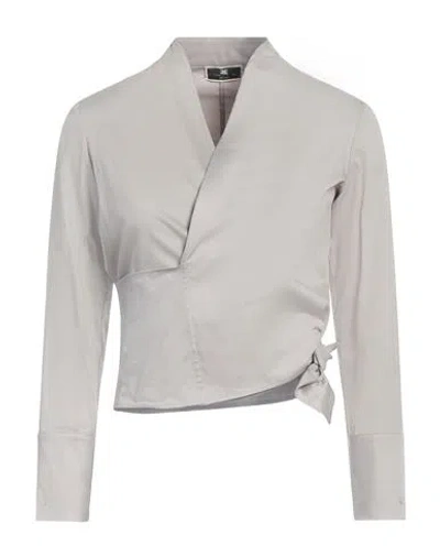 Elisabetta Franchi Woman Top Light Grey Size 4 Polyester, Elastane In Gray