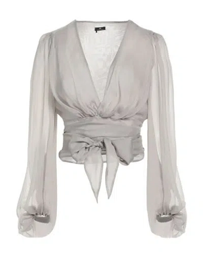 Elisabetta Franchi Woman Top Light Grey Size 4 Silk In Gray