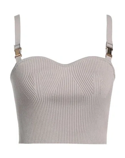 Elisabetta Franchi Woman Top Light Grey Size 8 Viscose, Polyester