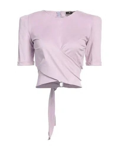 Elisabetta Franchi Woman Top Lilac Size 10 Polyester, Elastane In Purple