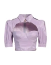 Elisabetta Franchi Woman Top Lilac Size 10 Polyester, Polyamide, Elastane In Purple