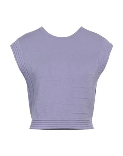 Elisabetta Franchi Woman Top Lilac Size 10 Viscose, Polypropylene, Polyester In Purple